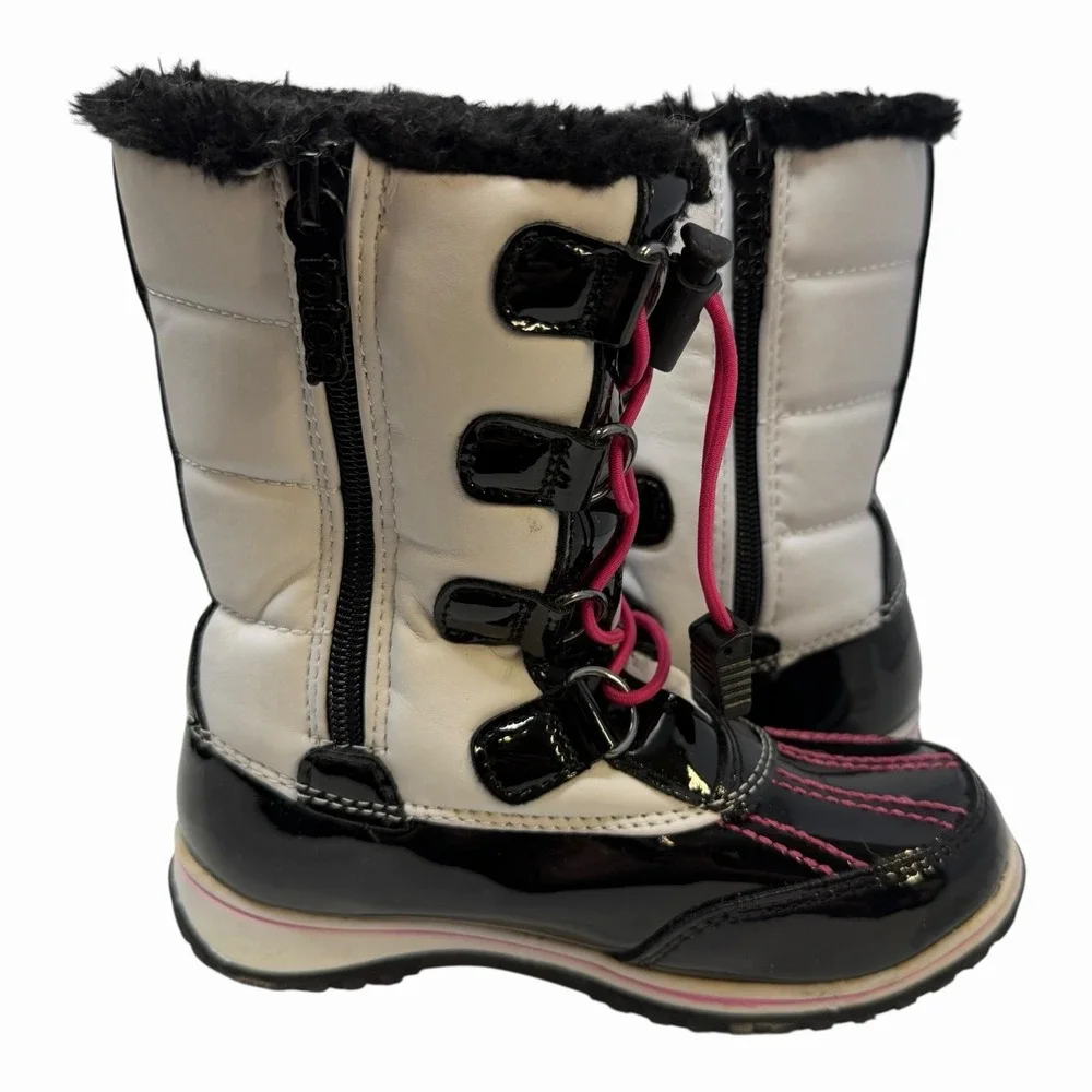 Totes Adventure Gear Girls Black & White Weatherproof‎ Winter Boots - Size 12